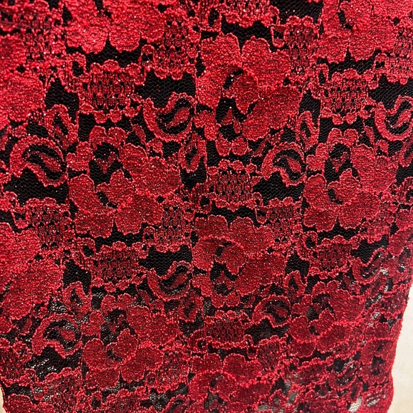 Vintage Kim Cine Club Exotic Dancer Red Lace Dress - Picture 3 of 4